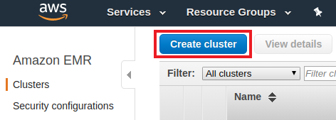 02 create cluster button