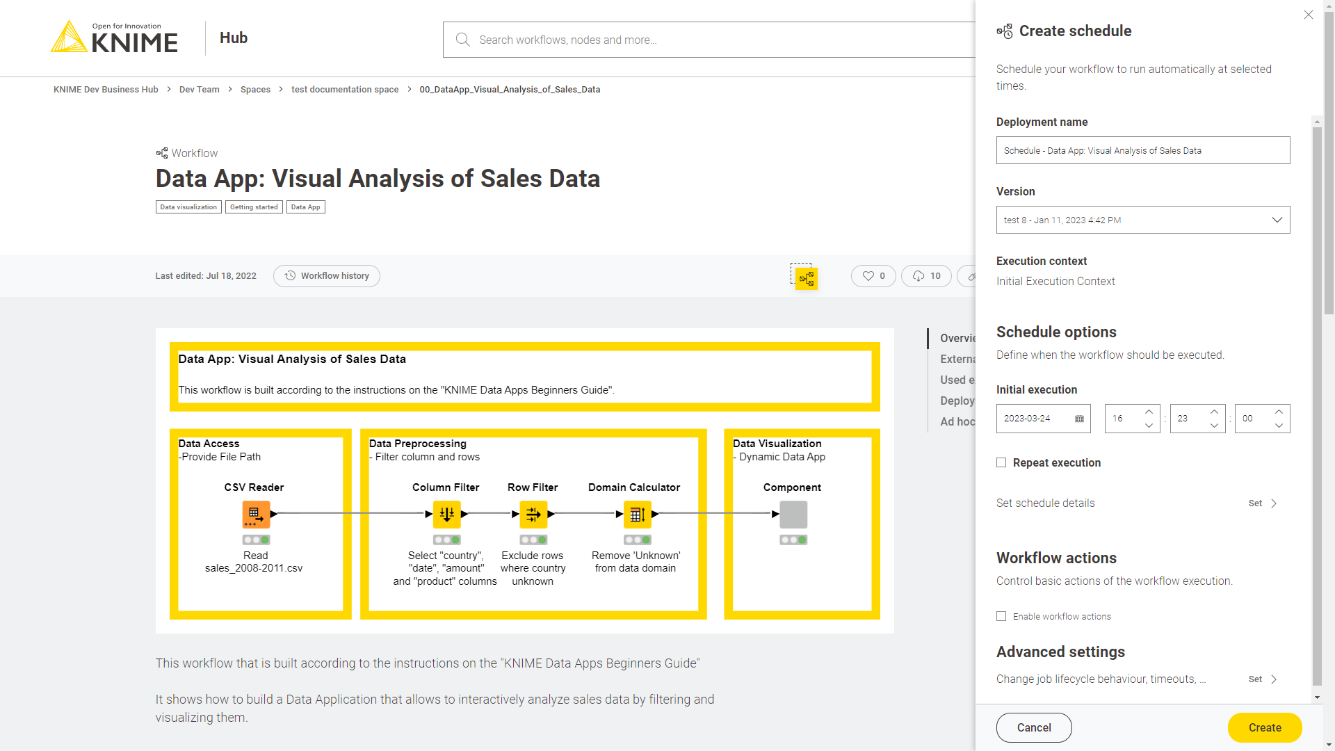 img create schedule deployment