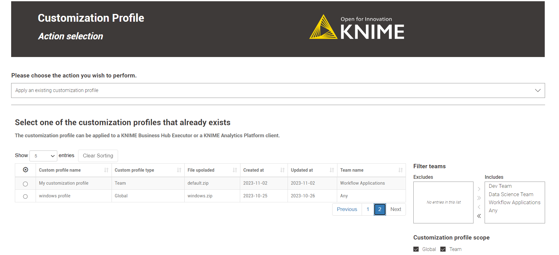 img customization profile apply global admin