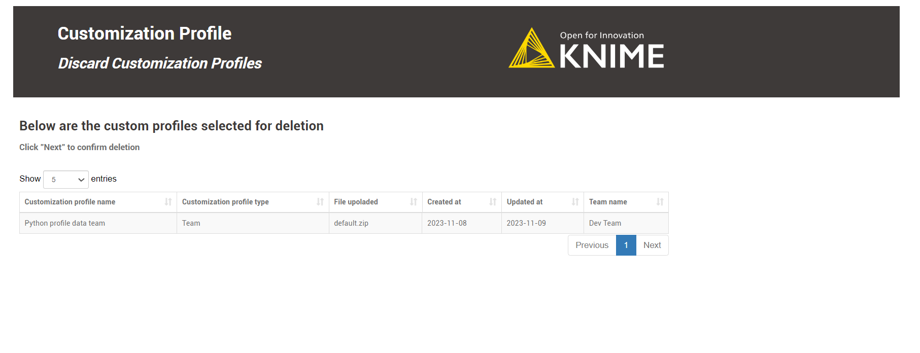 img customization profile delete team admin preview