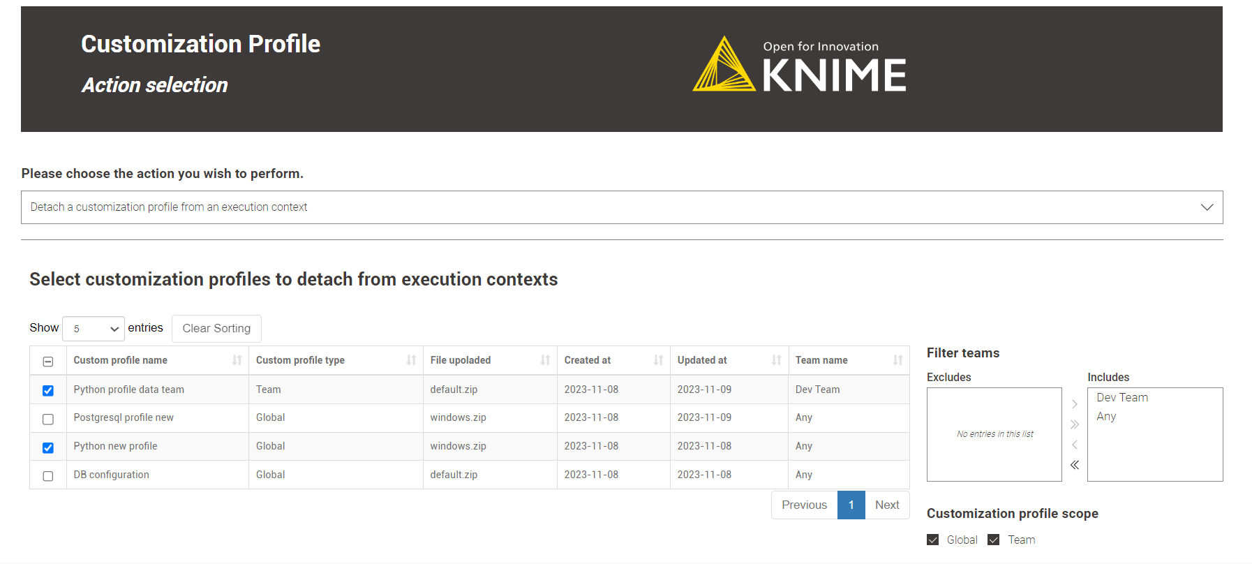 img customization profile detach global admin selection