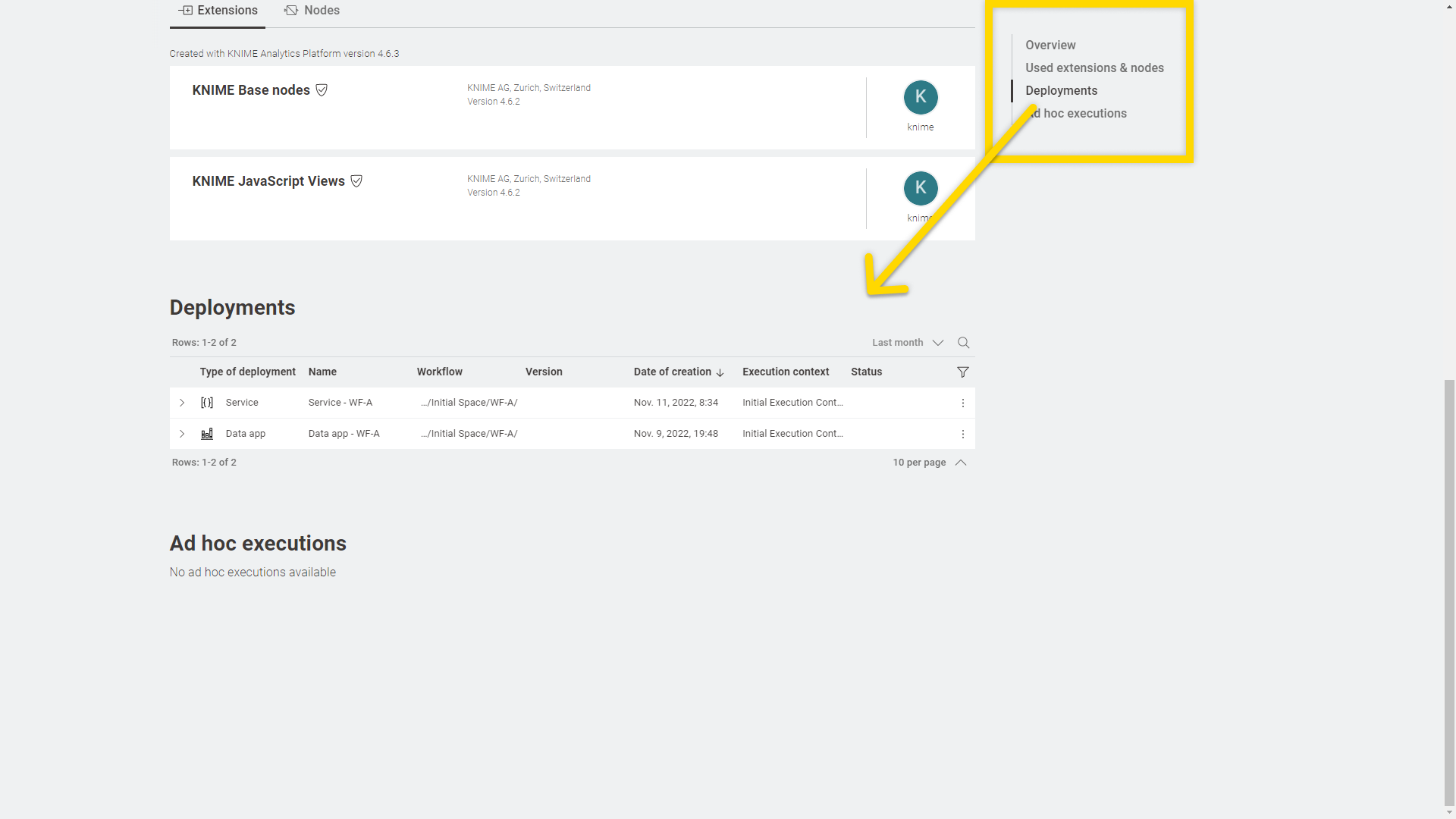 img deployments list wf