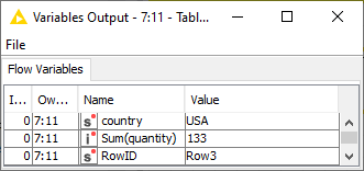 02 table row to variable output
