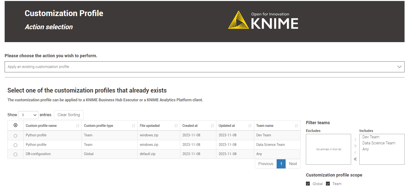 img customization profile apply global admin selection