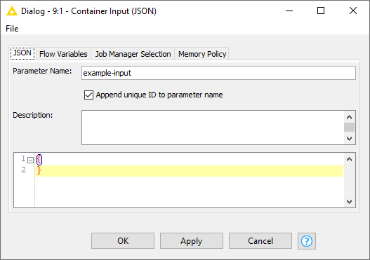 img container input json config