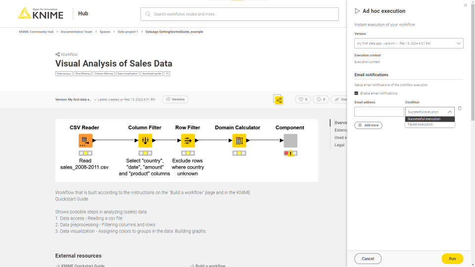 img ad hoc execution panel