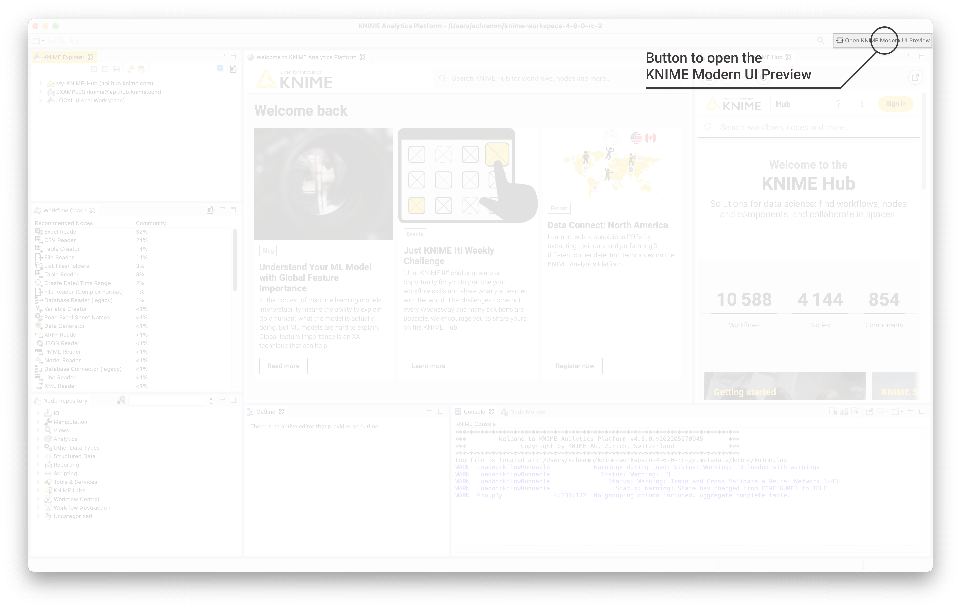 01 switch perspective to knime modern ui preview