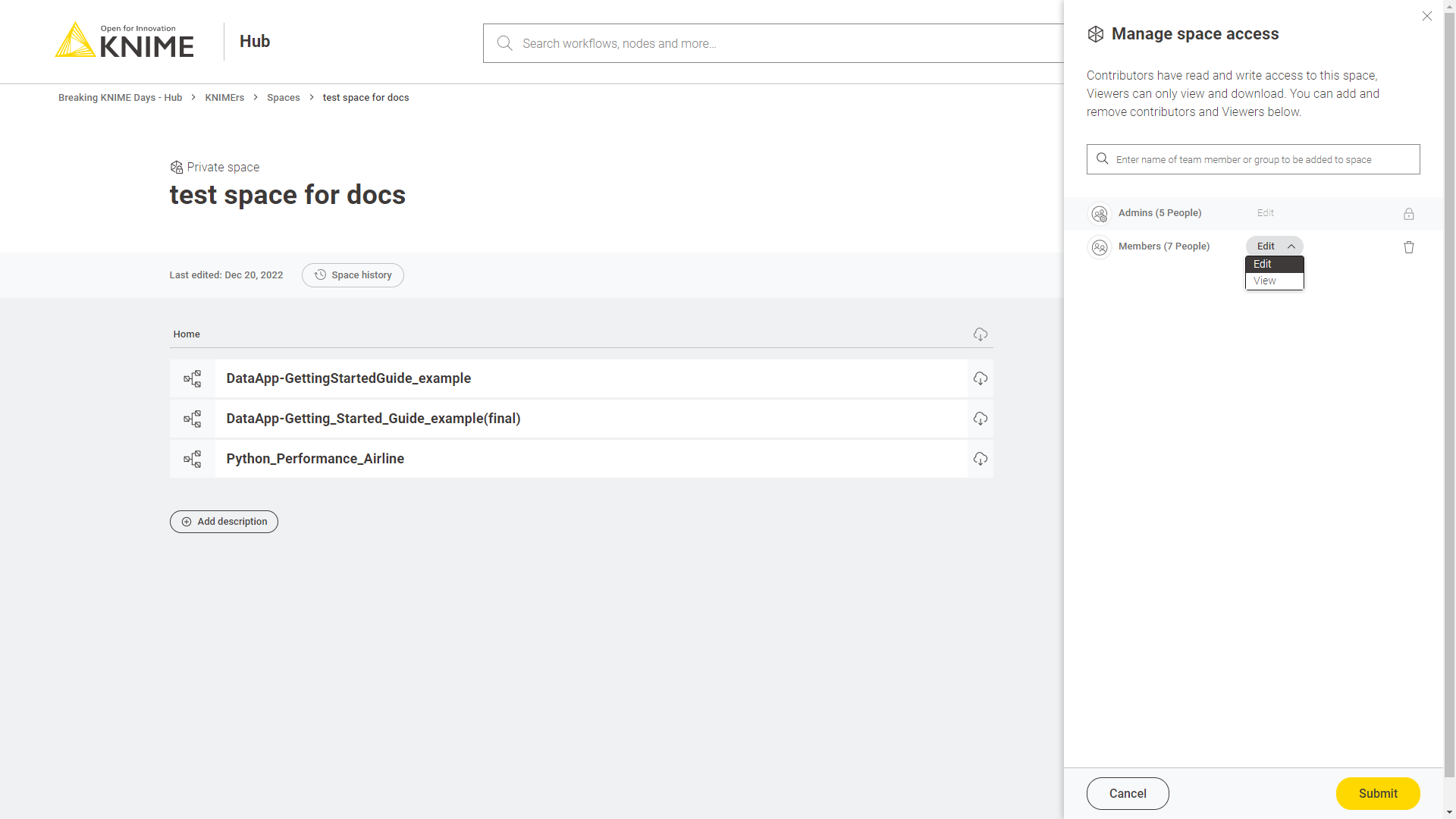 img manage space access