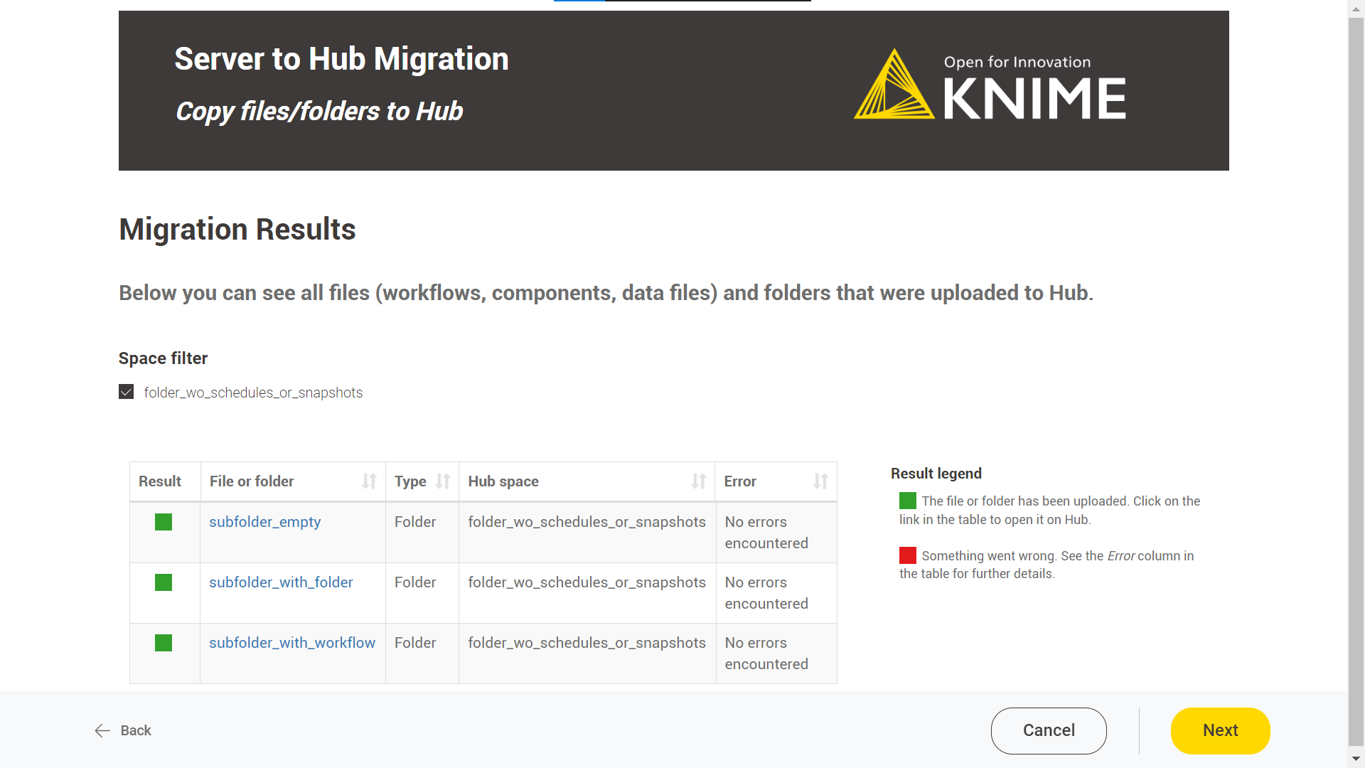 copy files folders to hub