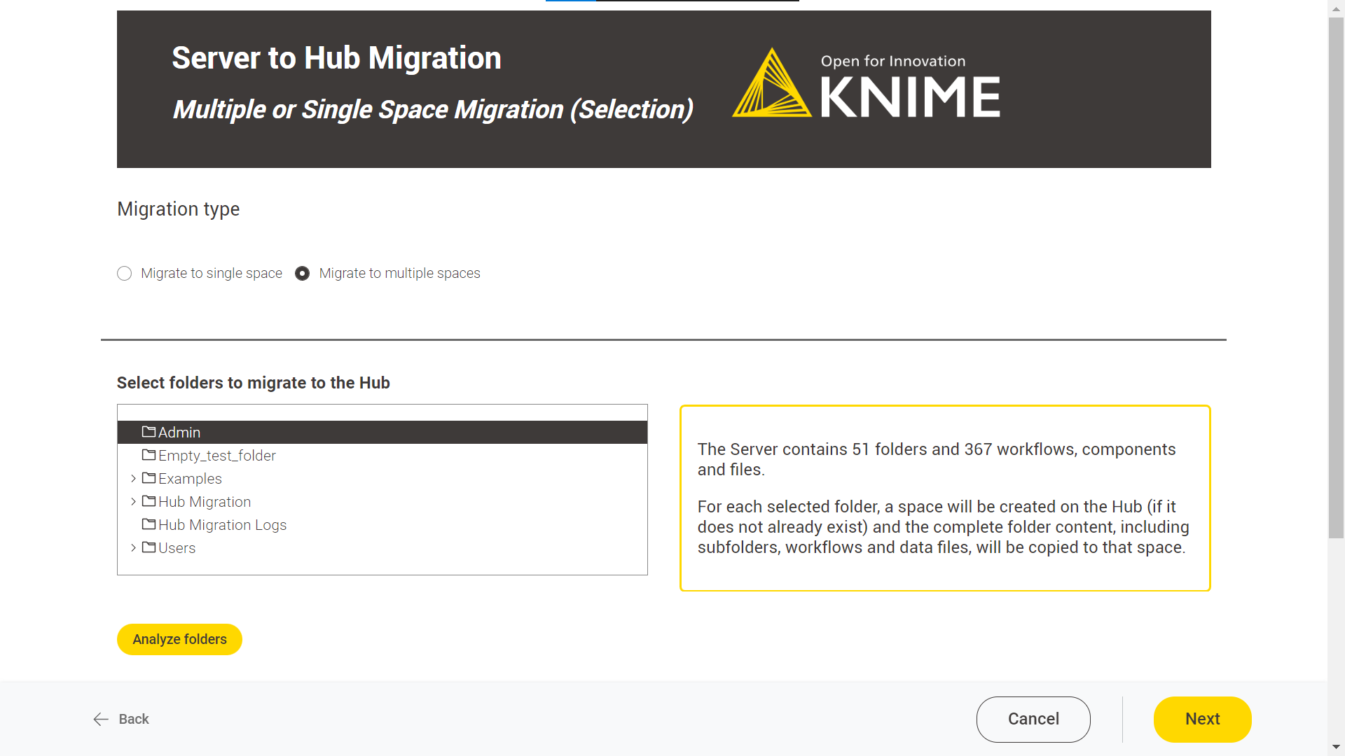 multiple spaces migration