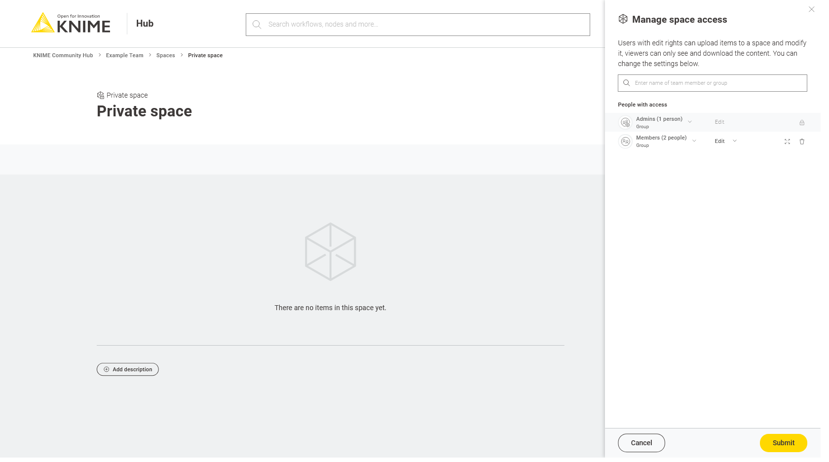 img manage space access