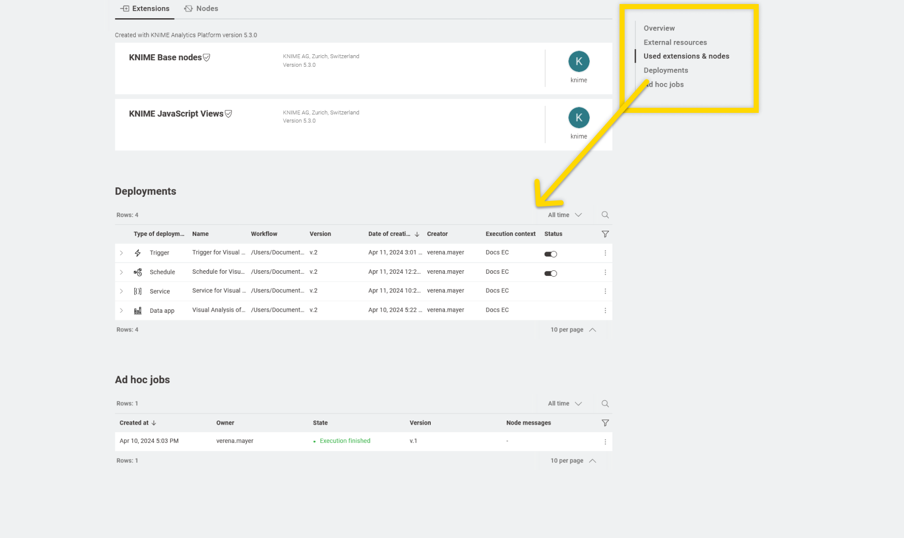 img deployments list wf