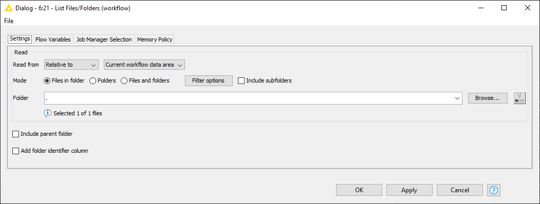 05 list files folders config