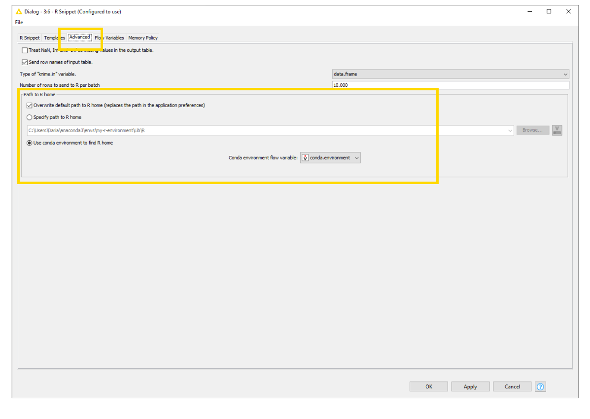050 executable selection