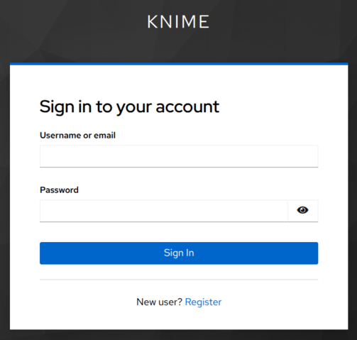 Login screen screenshot