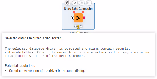 Deprecated driver warning