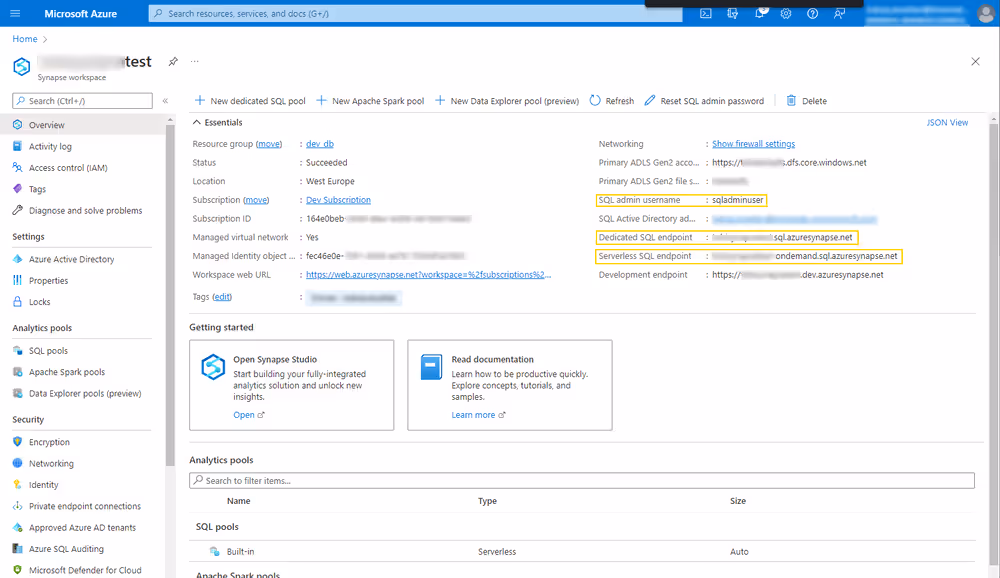 020 mssqlserver synapse workspace