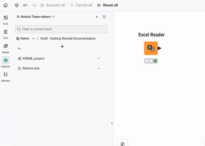 Adding the second Excel Reader node