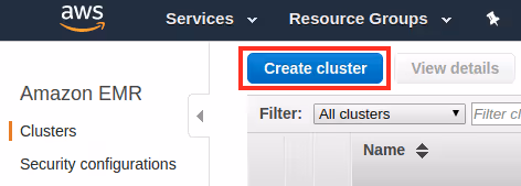 02 create cluster button