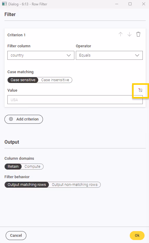02 row filter dialog