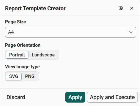 03 report template creator configuration dialog