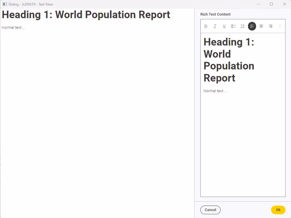 03 text view configuration dialog