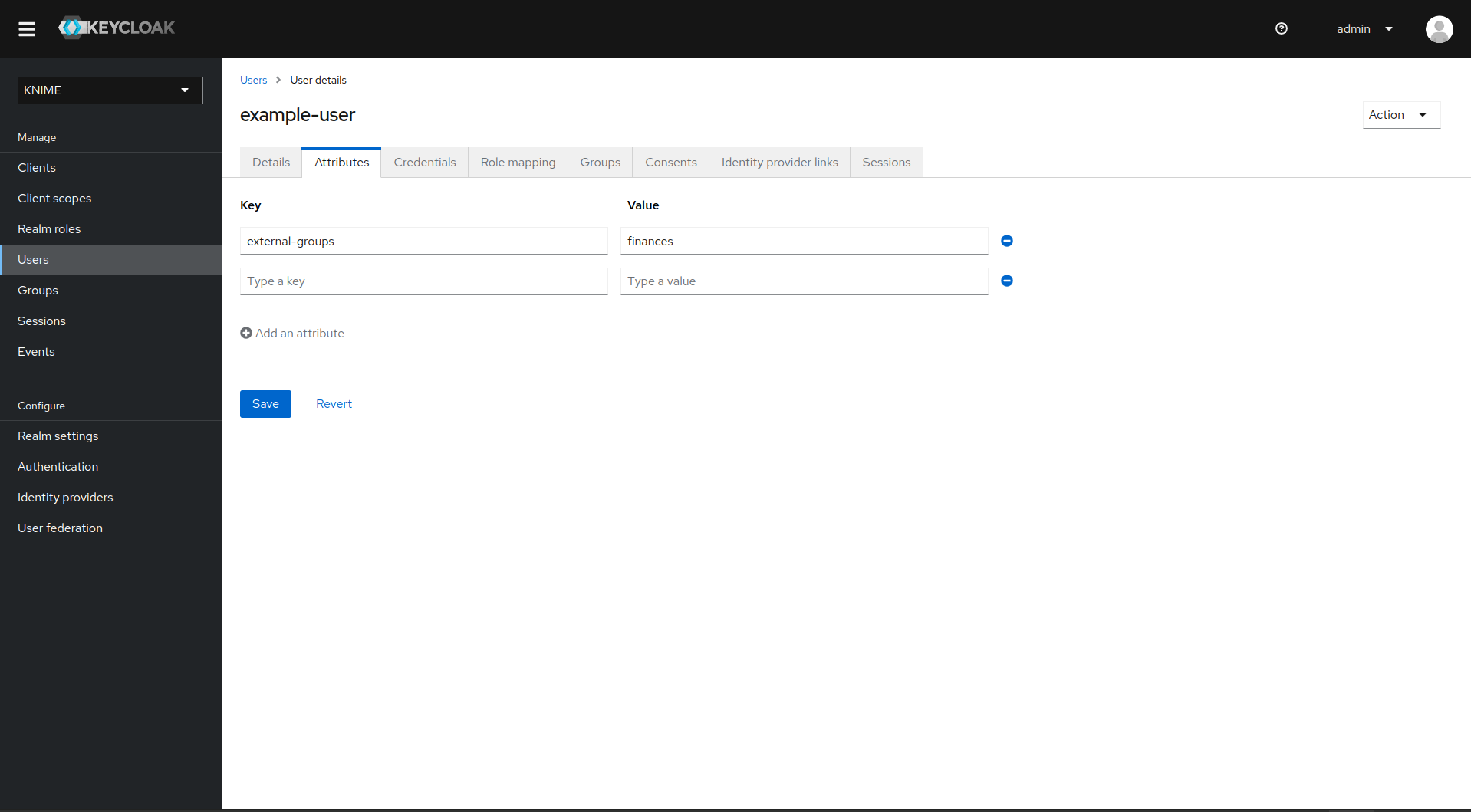 User with external groups attribute