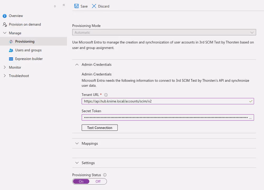 Microsoft Entra ID SCIM configuration