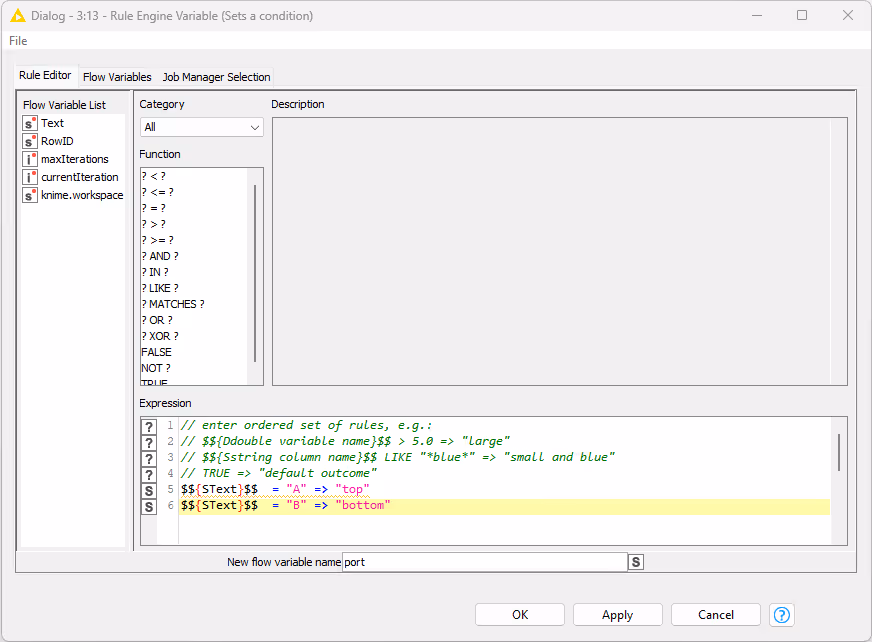 04 define flow variable rule engine