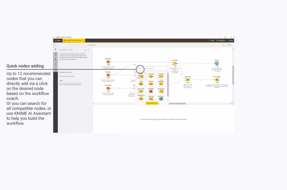 06 knime modern ui quick nodes adding