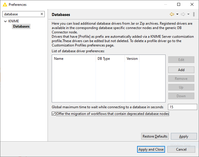Disabling migration message