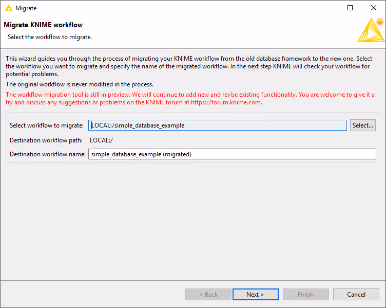 Migration Tool: Select the workflow