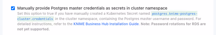 Advanced External PostgreSQL Credentials Configuration