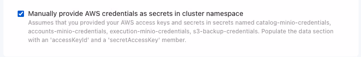 Advanced Manual S3 Credentials