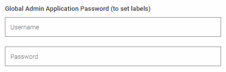 Screenshot of the ad hoc or deployment configuration to set the application password of a Hub admin.
