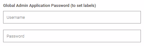 Screenshot of the ad hoc or deployment configuration to set the application password of a Hub admin.