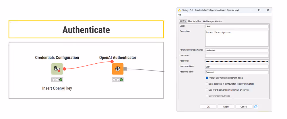 authenticate openai node