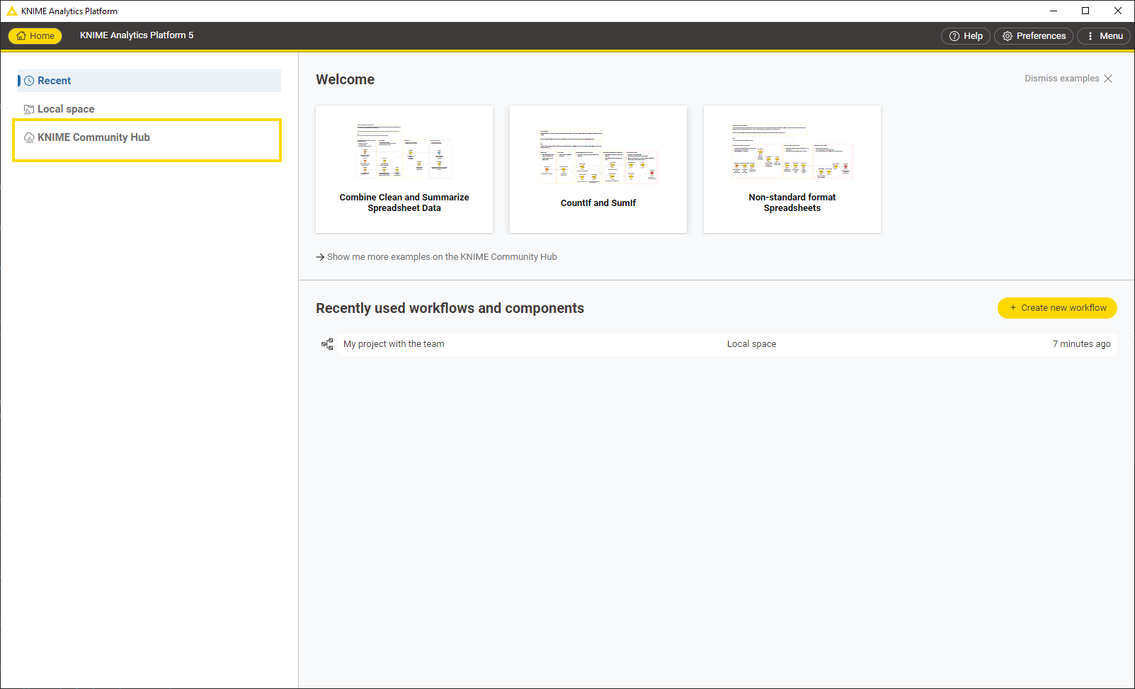 Connect to KNIME Hub from KNIME Analytics Platform