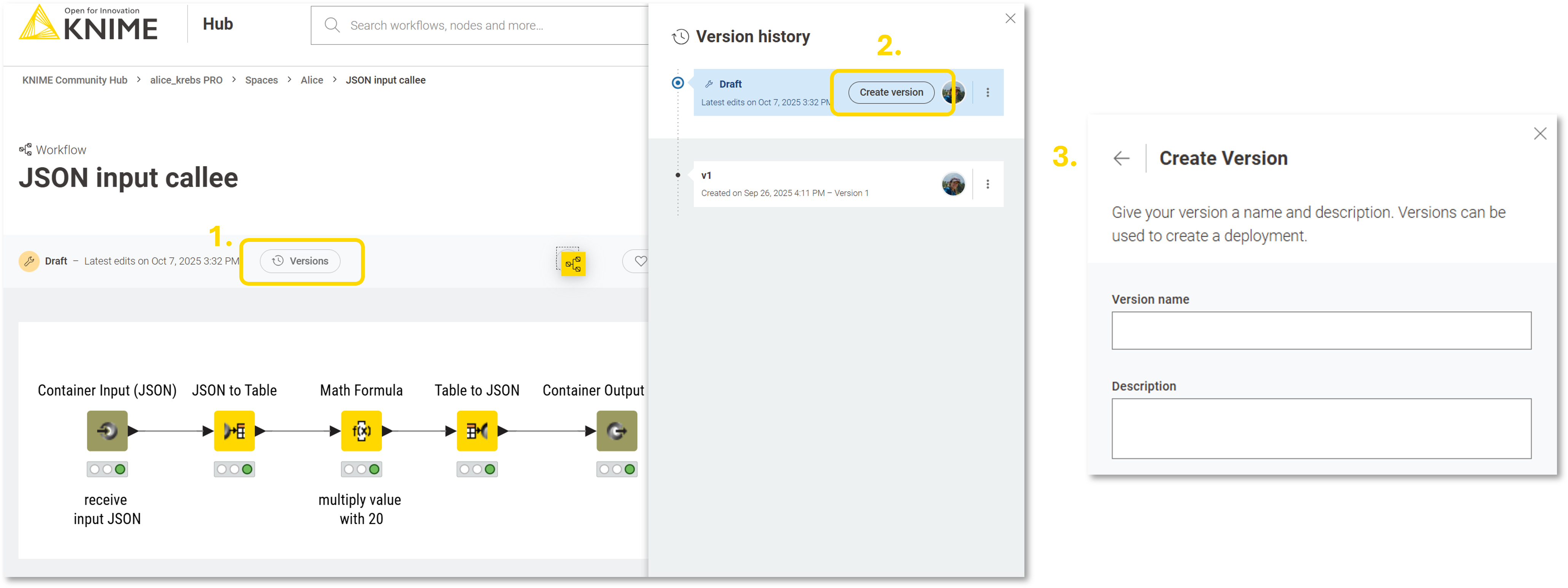 create version