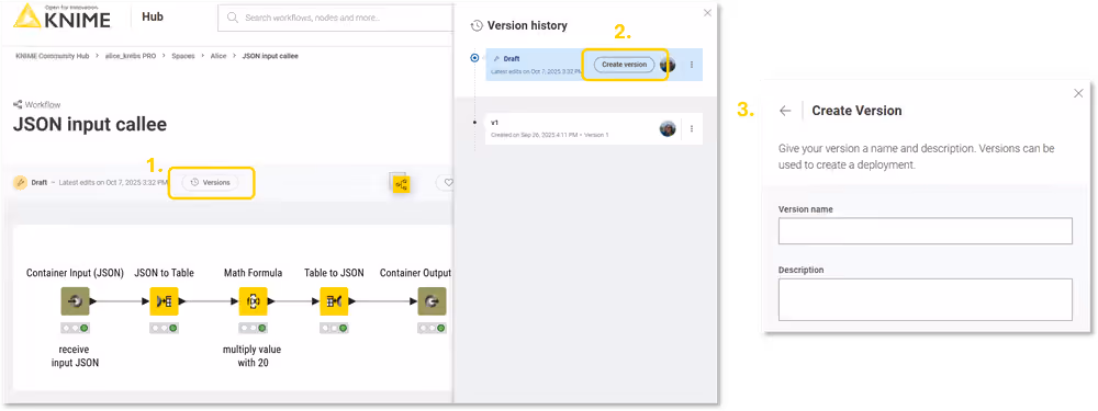 create version