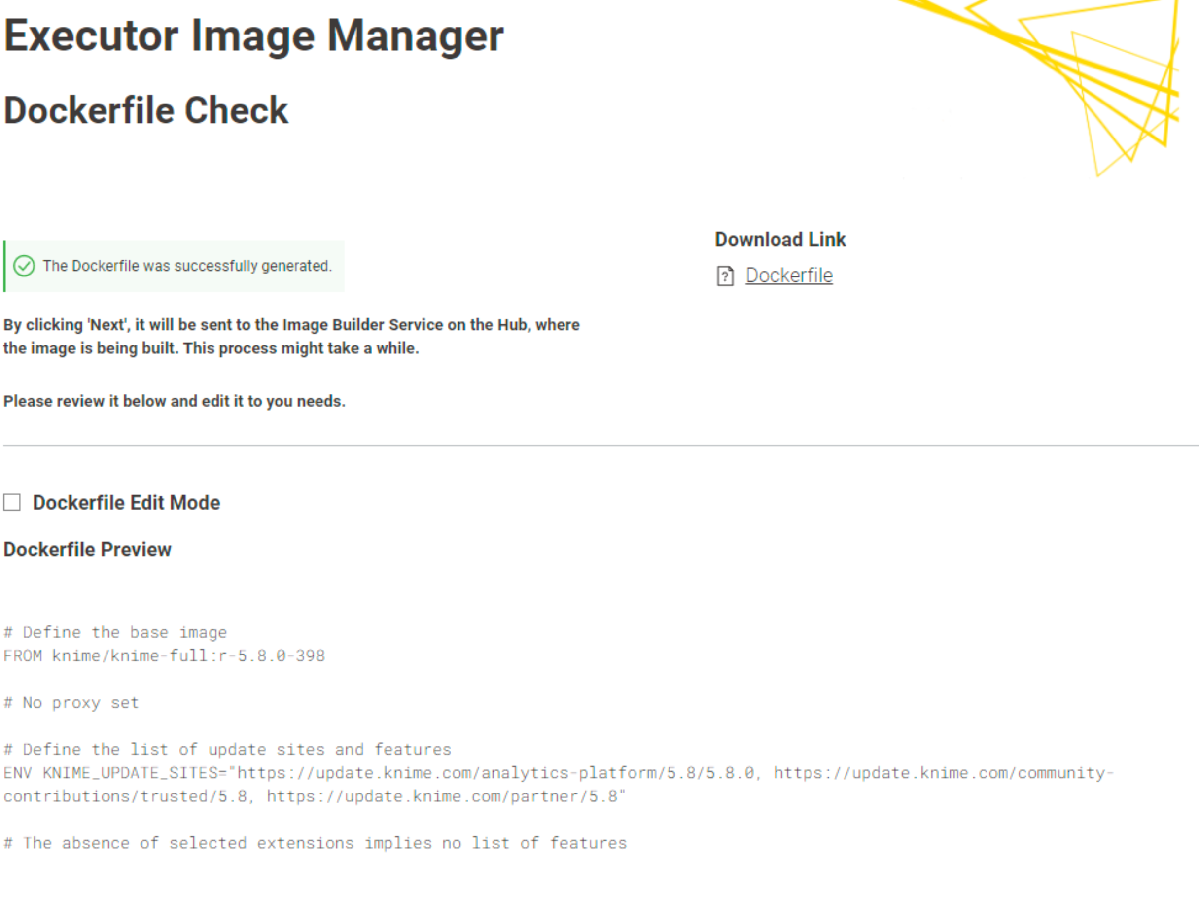 executor image builder data app page4