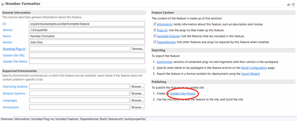feature overview marked