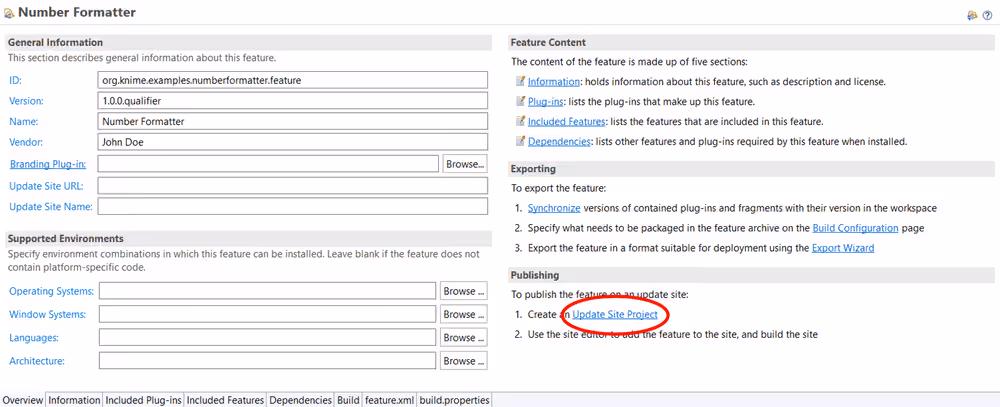 feature overview marked