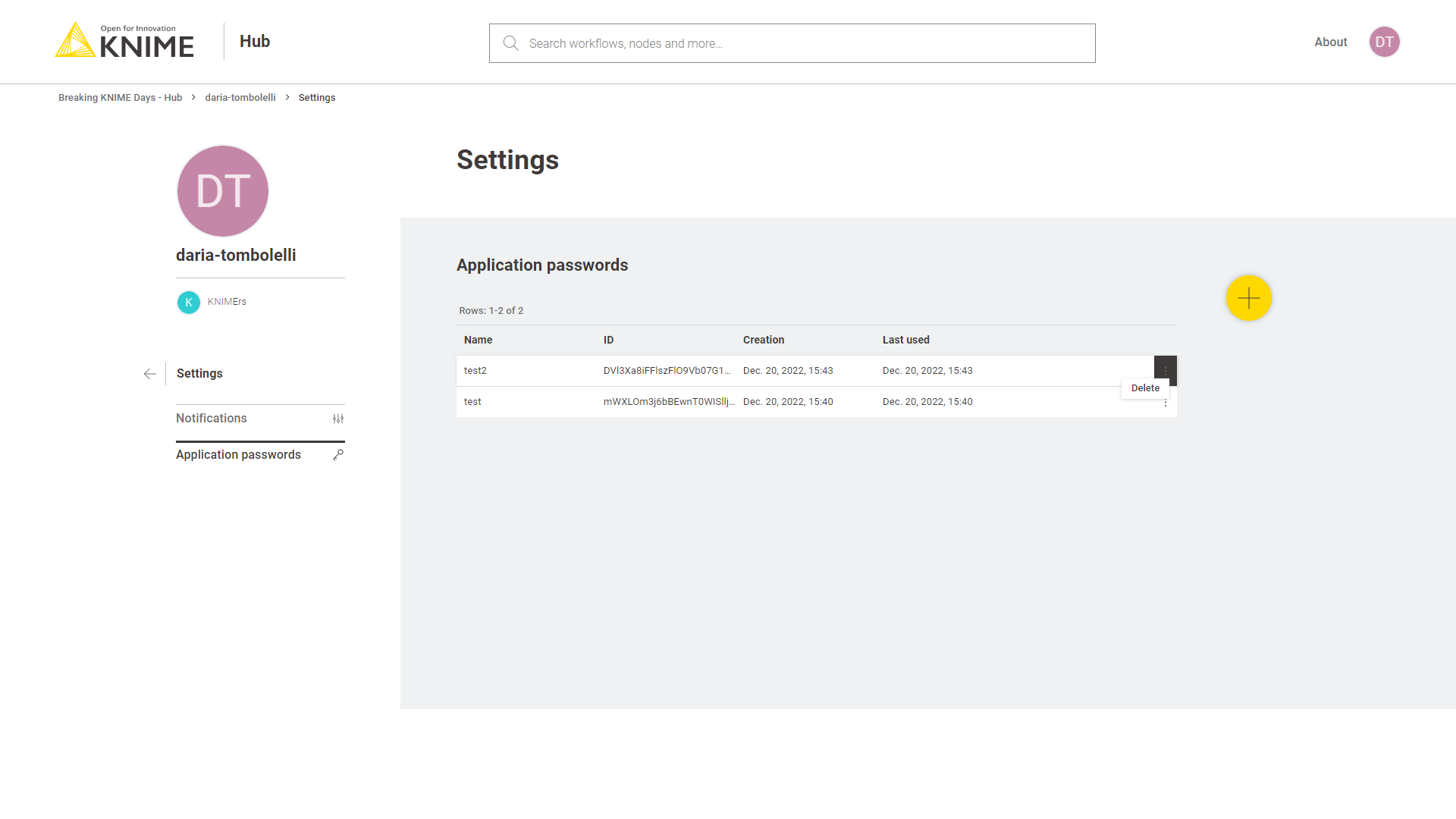 Application passwords