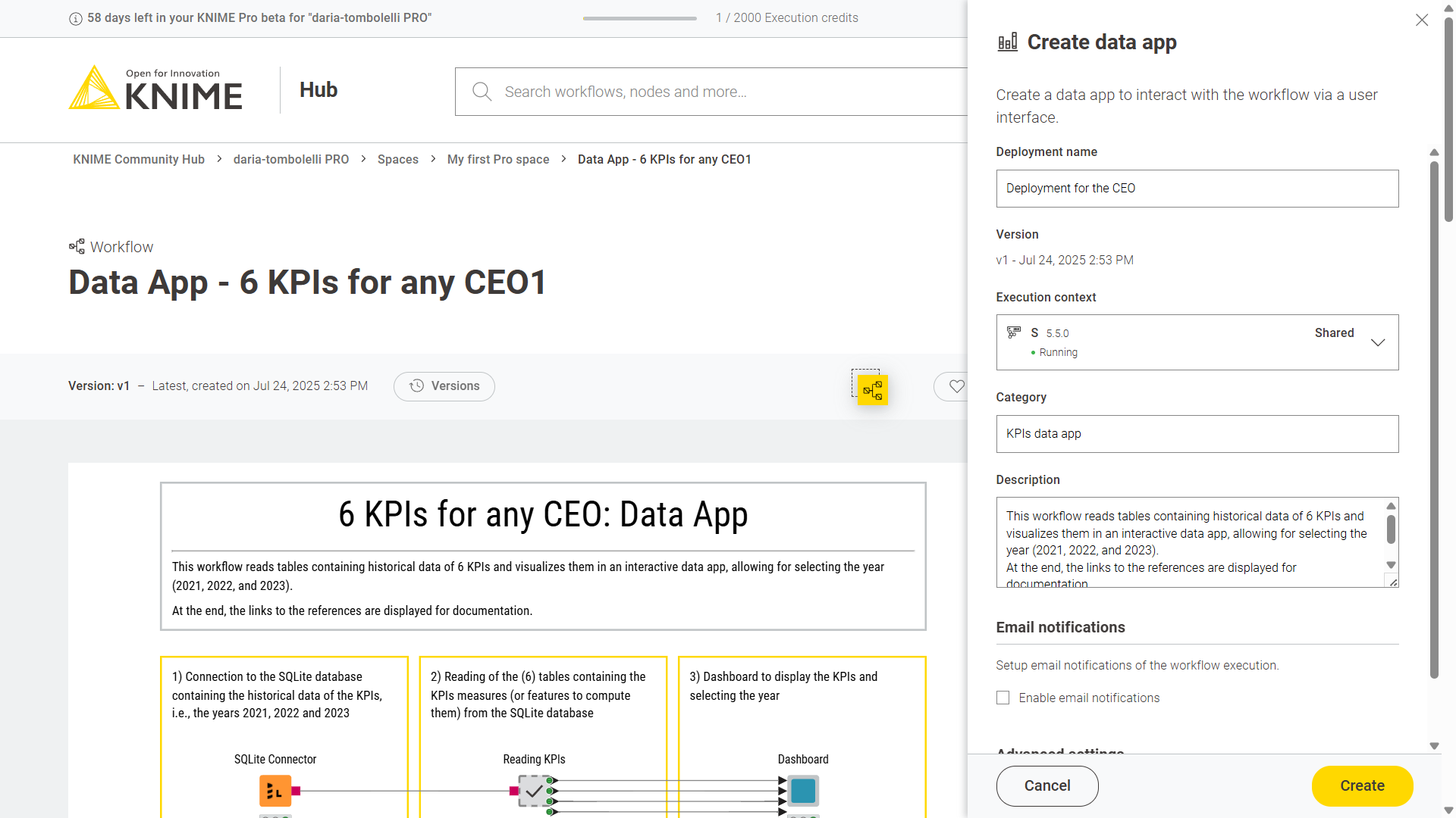 Create data app