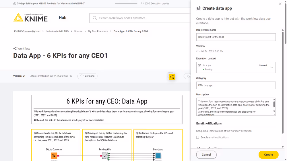 Create data app