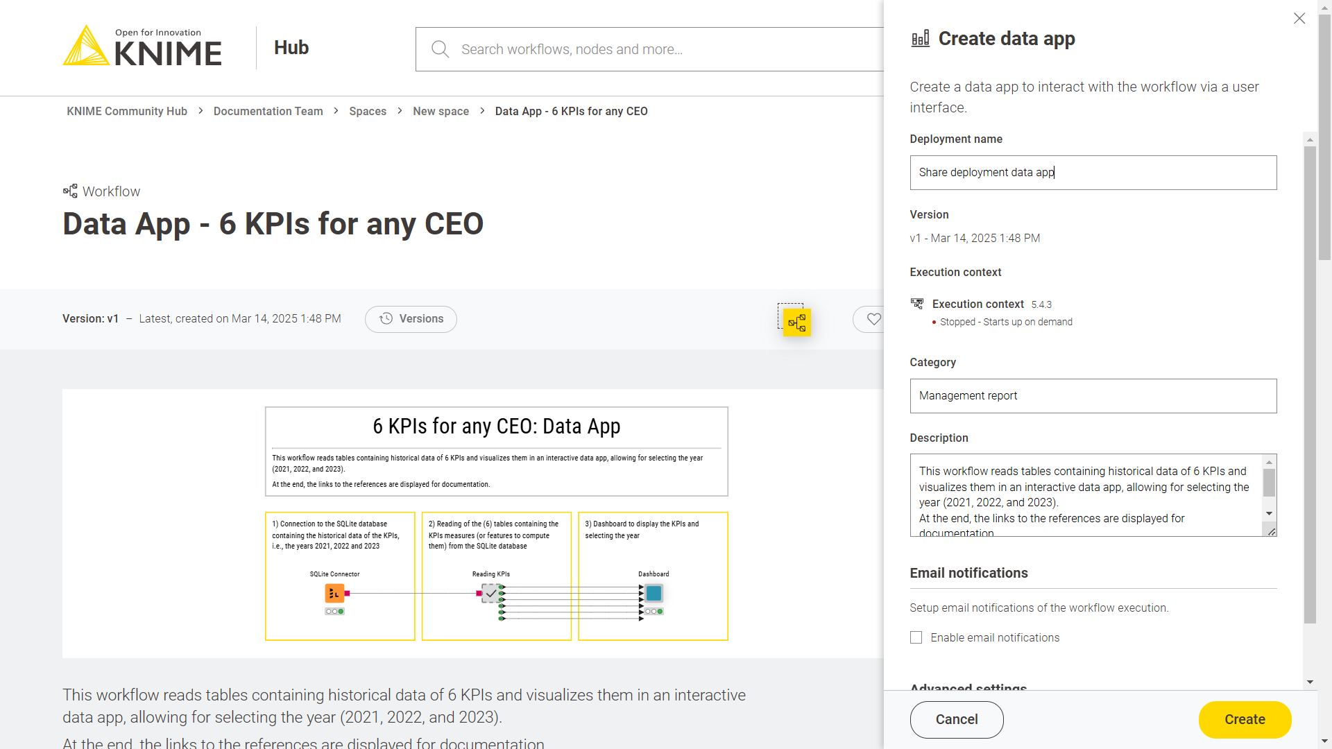 Create data app