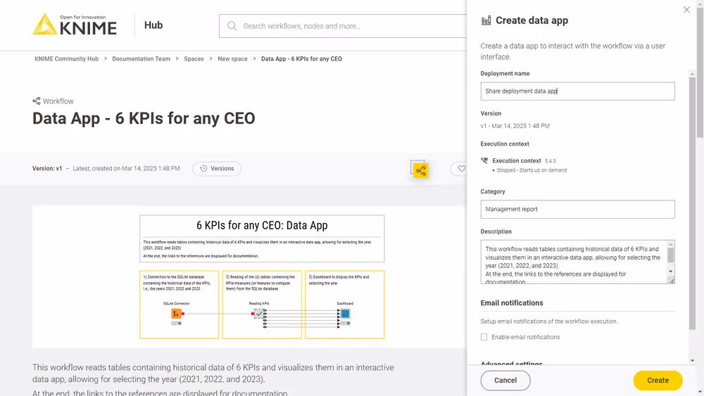 Create data app