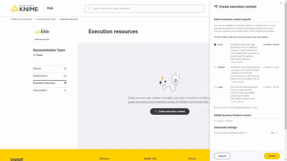 Execution resources empty
