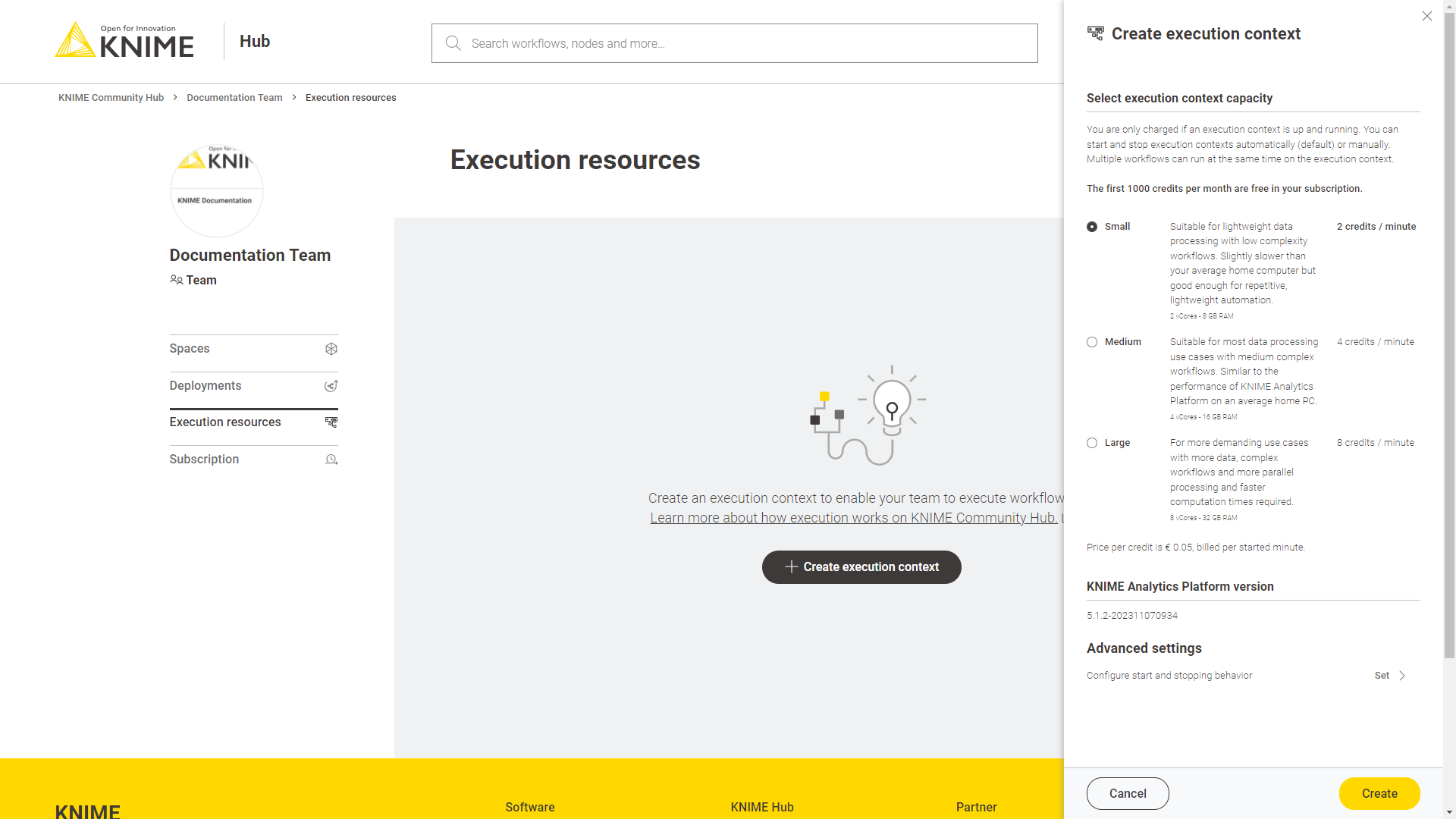 Execution resources empty